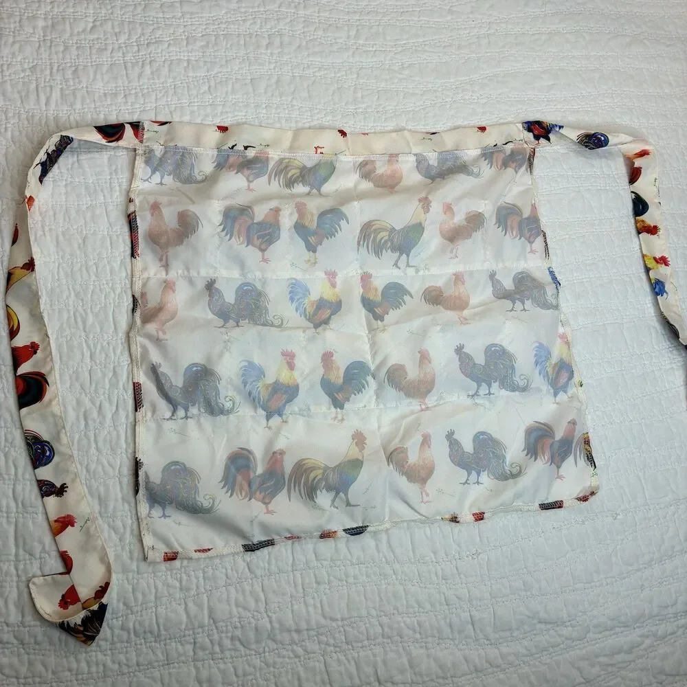Chicken egg gathering apron 12 pockets tie at waist cottage country